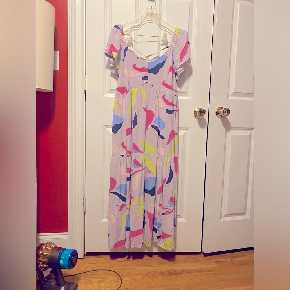 Isabel Maternity Printed Midi Dress Size XXL like new condition purple